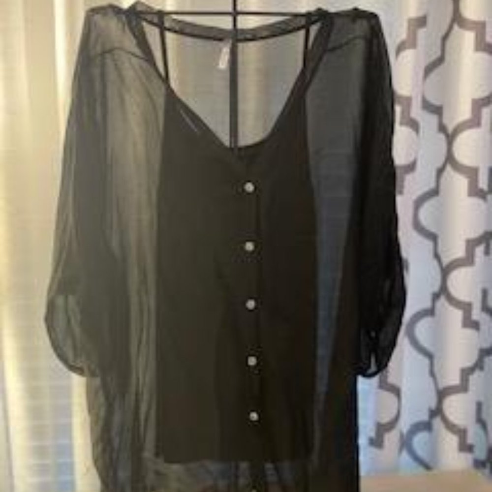 NWOT Skinnytees Sheer Blouse with Cami